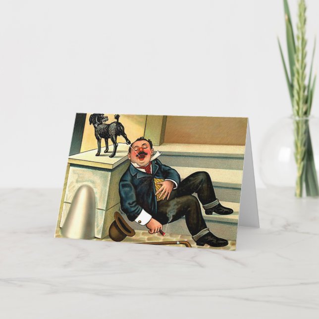 OHYFSAD VÄCKA vintagehundkonst Kort (Framsida)