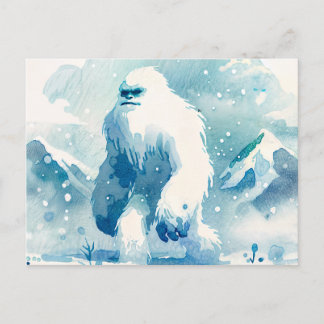 Ohygglig Snögubbe Winter Watercolor Vykort