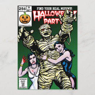Ohygglig Tecknad Halloween fest Inbjudningar
