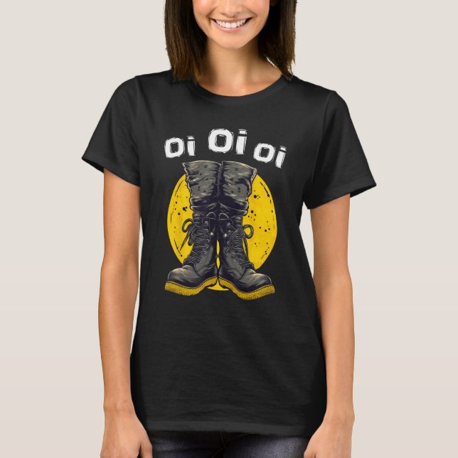 Oi Punk Music Skinhead Combat Boots  Oi Punk T Shirt (Framsida)