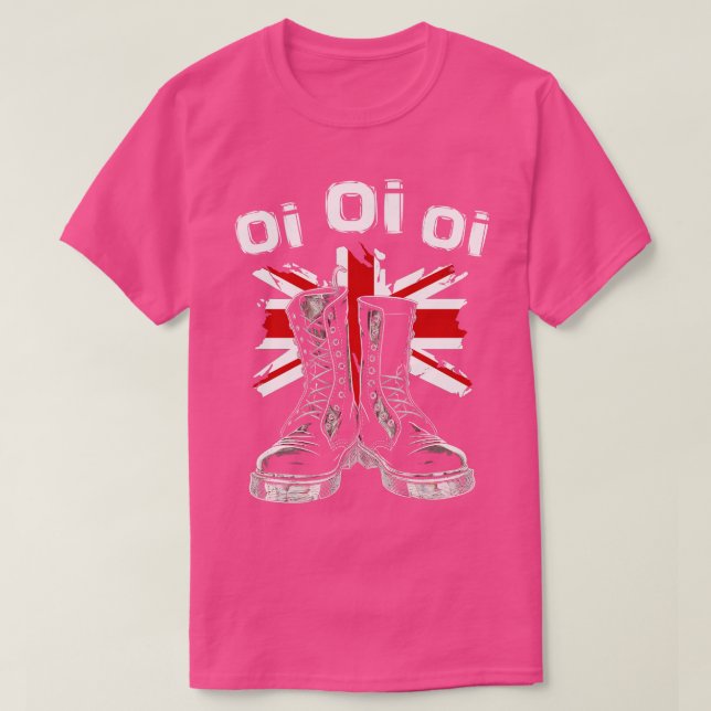 Oi Skinhead Hooligan Punk Music Oi Oi Punk T Shirt (Design framsida)