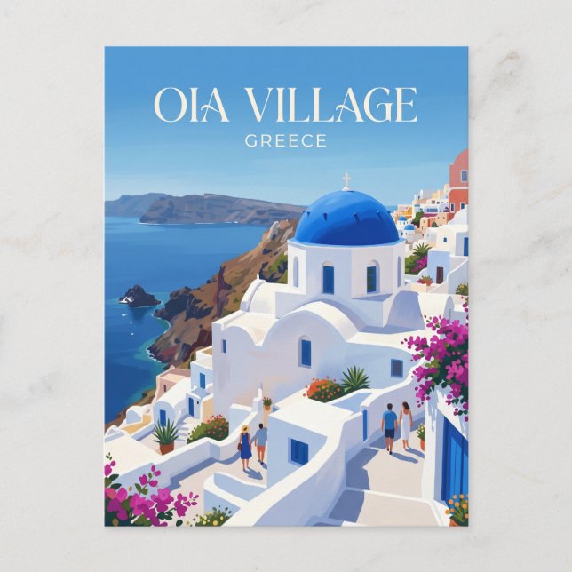 Oia byn Grekland Vykort (Framsida)