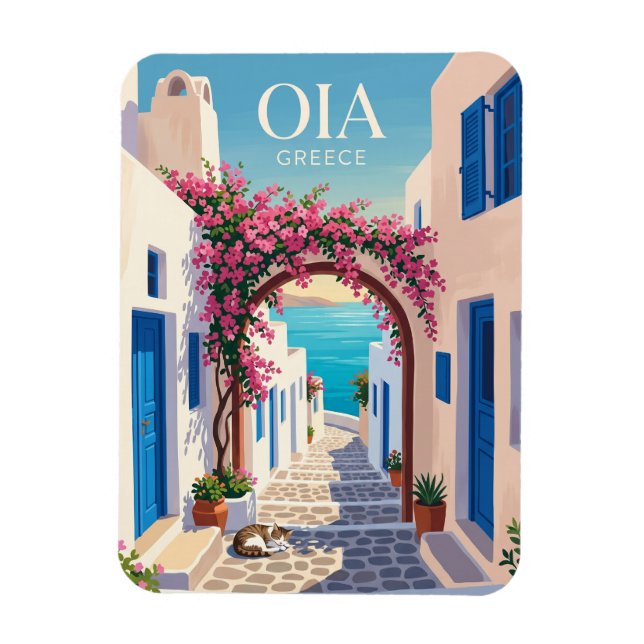 Oia Grekland Magnet (Vertikal)