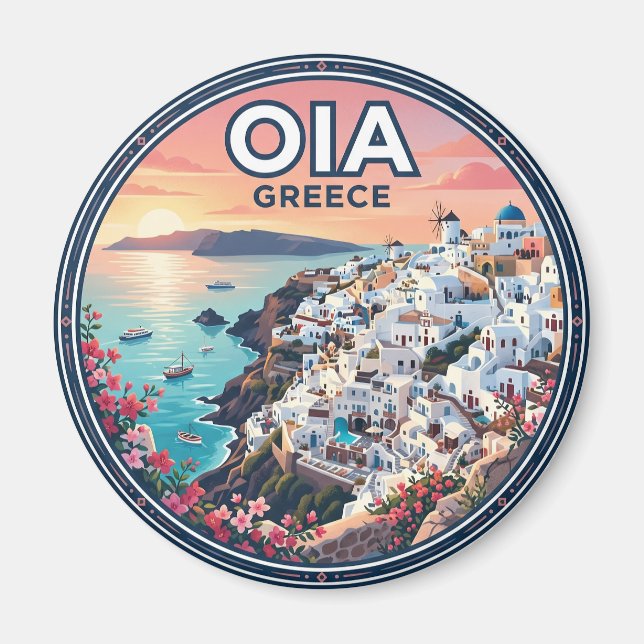 Oia Grekland Magnet (Framsidan)