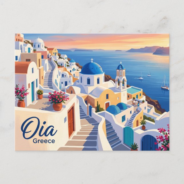 Oia Grekland Vykort (Framsida)