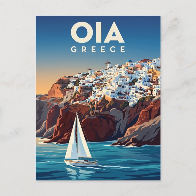 Oia-kusten Grekland Vykort (Framsida)