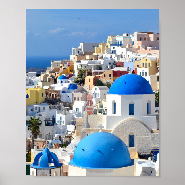 Oia, Santorini - den grekiska ön Poster (Framsidan)
