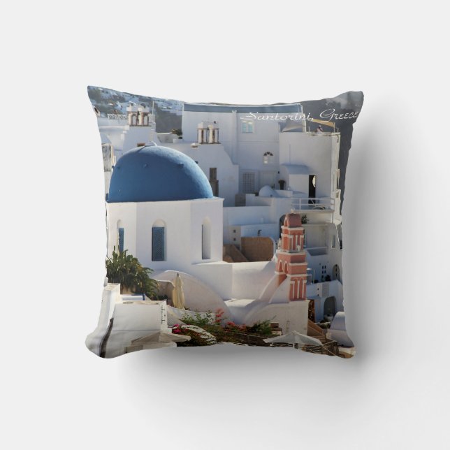 Oia, Santorini Greece, Photography, Pillow Kudde (Framsida)