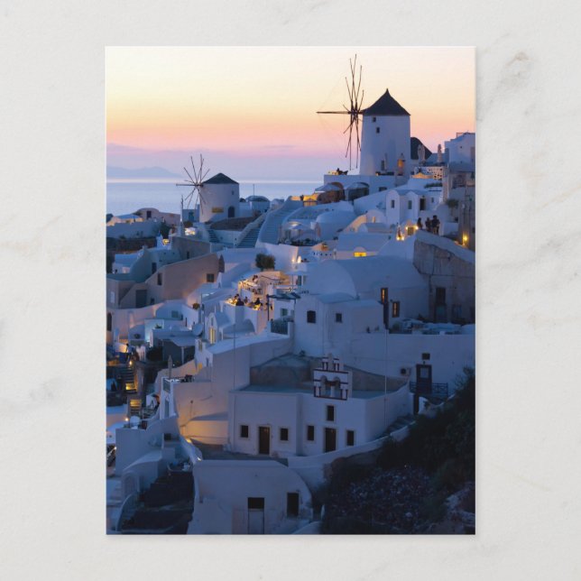 Oia Santorini Greece Sunset Vykort (Framsida)