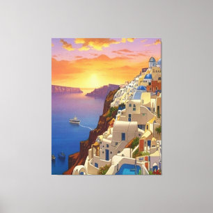 Oia, Santorini, Grekland Art Canvastryck