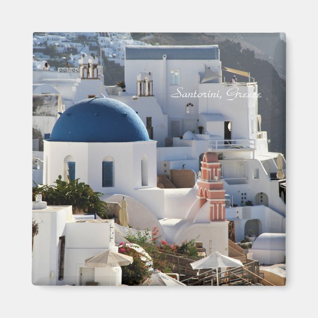 Oia, Santorini, Grekland, fotografi, magnet (Framsidan)