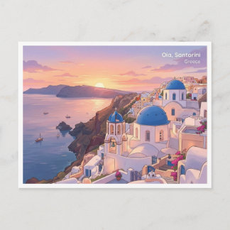 Oia Santorini Grekland Solnedgång Resa vykort