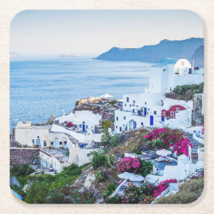 Oia, Santorini, Grekland Underlägg Papper Kvadrat