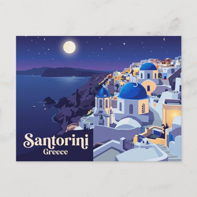 Oia, Santorini Grekland Vykort (Framsida)