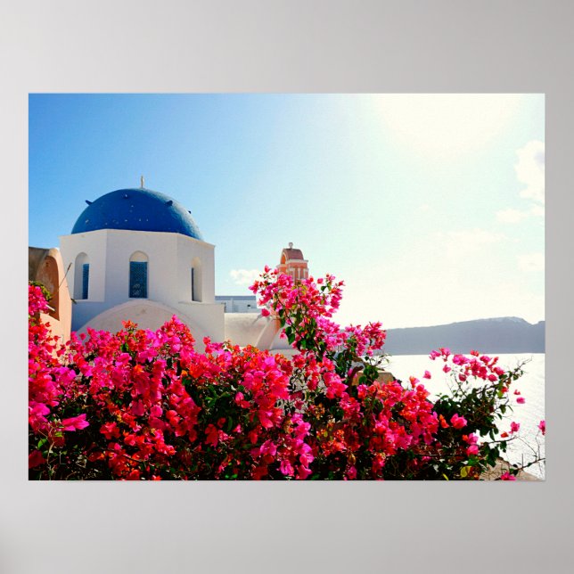 Oia Santorini, Greklands fotografi Poster (Framsidan)