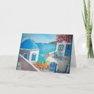 Oia Santorini hälsningkort Kort