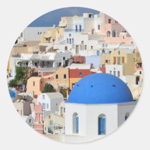 Oia Santorini klistermärkear Runt Klistermärke