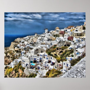 Oia Santorini Poster