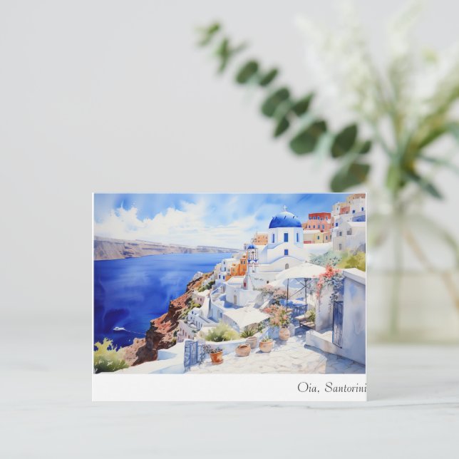 Oia Santorini Vykort (Stående Fram)