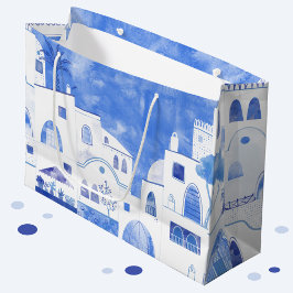 Oia Santorini Watercolor Painting