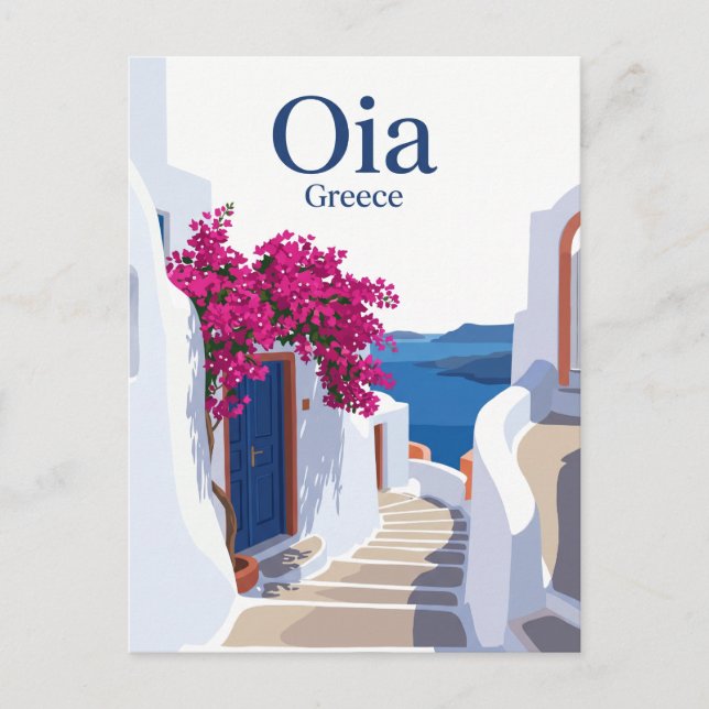 Oia sidogata Grekland Vykort (Framsida)