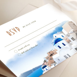 Oia Village on Santorini Island Bröllop OSA/Reply Inbjudningar