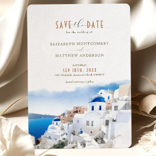 Oia Village Santorini Spara Italien Bröllop Inbjudningar