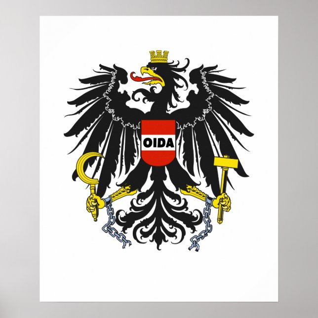 Oida Austria Dialect Eagle Poster (Framsidan)