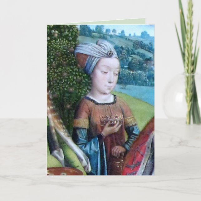 Oidentifierad jungfrustämpel [St. Cecilia(?)]-kort Kort (Framsida)