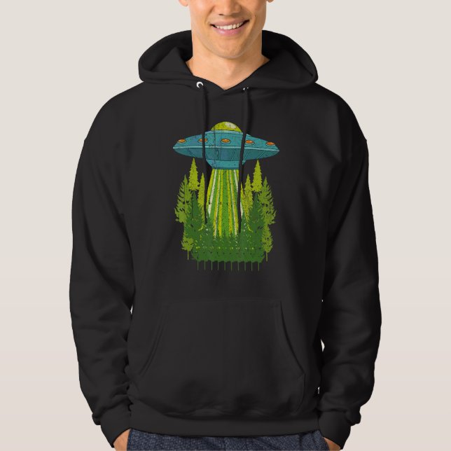 Oidentifierat flygobjekt Alien Sci Fi Nature Tre Hoodie (Framsida)