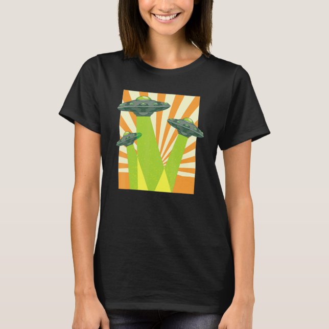 Oidentifierat flygobjekt Ufo Abduction Alien Sci T Shirt (Framsida)