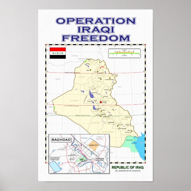OIF - Irak karta poster (Framsidan)