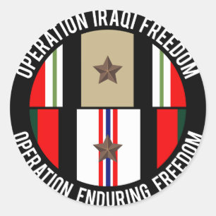 OIF - OEF 1 star Runt Klistermärke