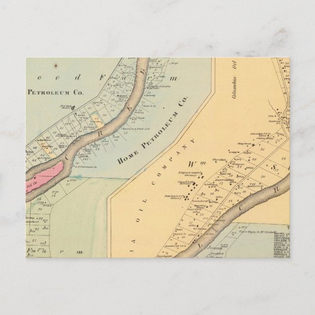 Oil Bäck Crawford County och Venango County Pa Vykort (Framsida)