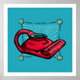 Oil Lamp Menorah Poster