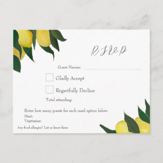 Oil Painted Lemons R.S.V.P Postcard Helg Vykort