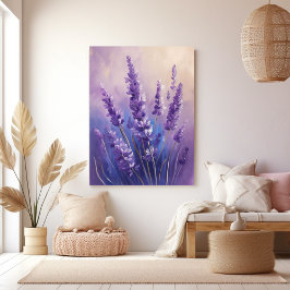 Oil-Painting Lavender Fält Canvastryck