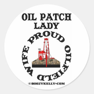 Oil Patch Dam,Proud Oilfield Wife,Sticker,Oil,Rig Runt Klistermärke
