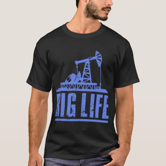Oil Rig Manar Pappa Oil Fält Roughnackrig Operatör T Shirt (Framsida)