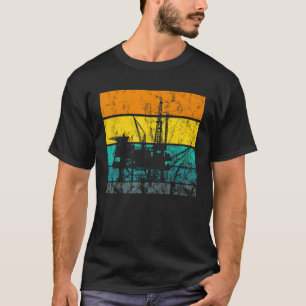 Oil Rig Oildrilling Retro Vintage Oilfield Worker T Shirt