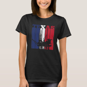 Oil Rig Texas Us Flagga Oilfield Worker Rig Drilli T Shirt