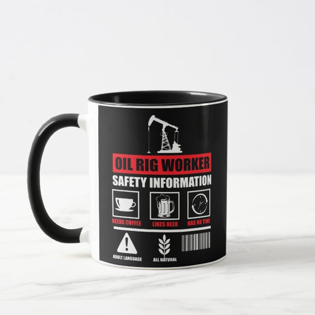 Oil Rig Worker Plan USA American Gas Oilfield  Mugg (Vänster)