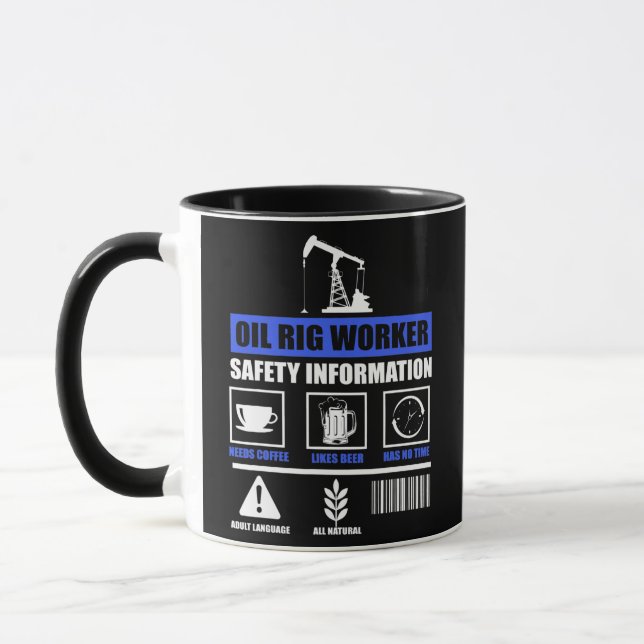 Oil Rig Worker Plan USA American Gas Oilfield  Mugg (Vänster)