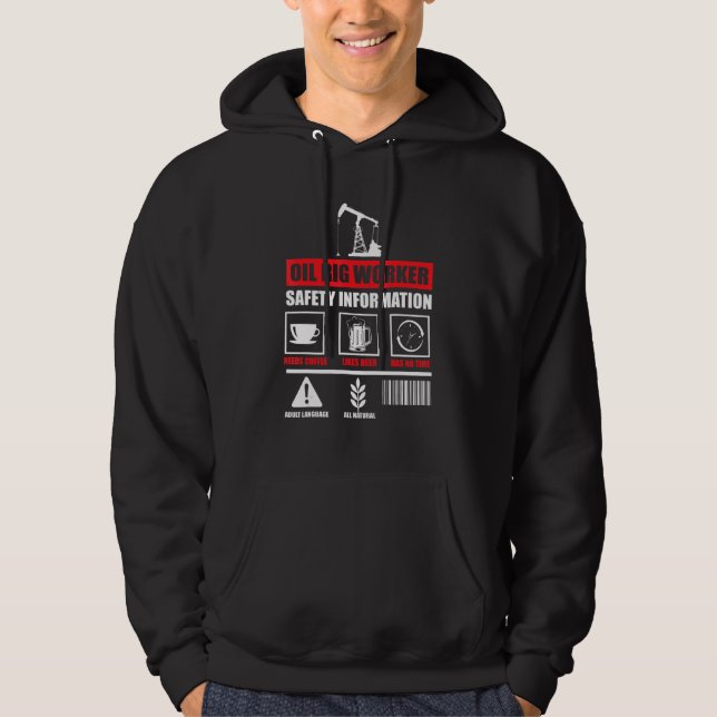 Oil Rig Worker Plan USA Gas Oilfield 2 Hoodie (Framsida)