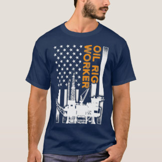 Oil Rig Worker Training USA American Gas T Shirt