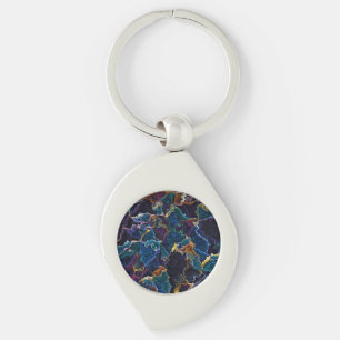 Oil Slick Keychain Swirl Silverfärgad Nyckelring