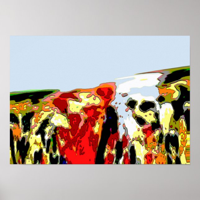 "Oil Spill Sea of Färg Abstrakt" Poster (Framsidan)