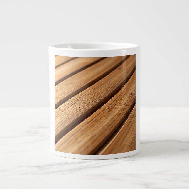 Oiled Ash Wood Slats Japandi Texture Jumbo Mugg (Framsidan)