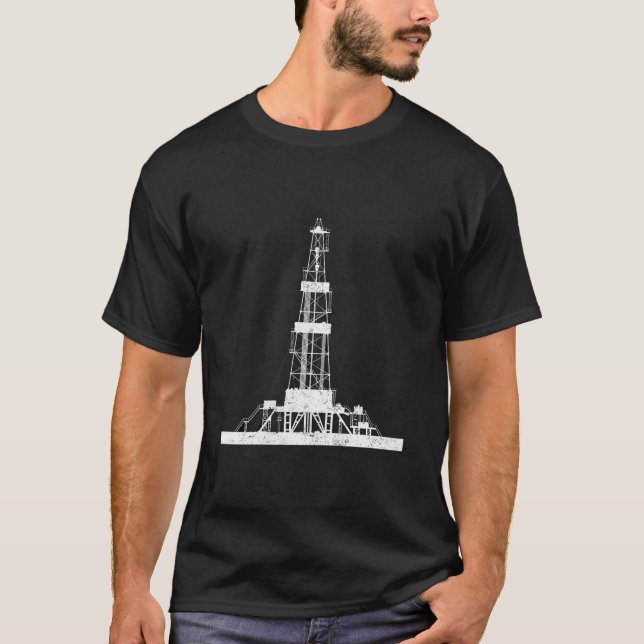 Oilfield Driller Drilling Rig T Shirt (Framsida)