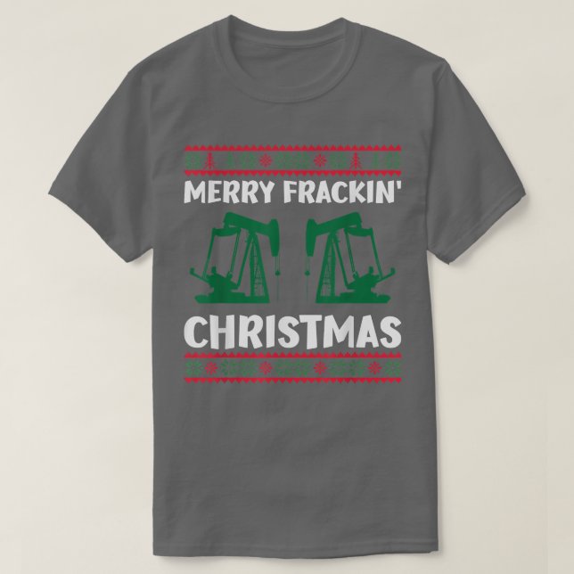 Oilfield Merry Fracking jul Ugly Julafton Sweate T Shirt (Design framsida)